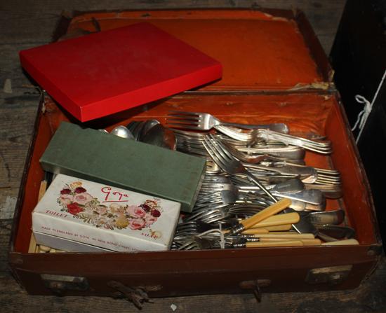 Suitcase of plated cutlery